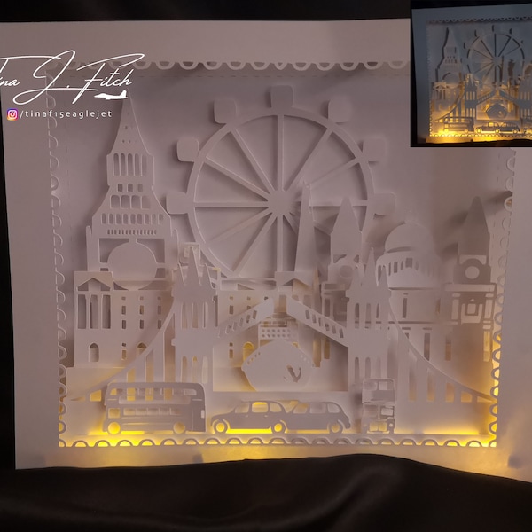 London Shadow Box Card, TF0272 SVG,MTC,SCAL,Cricut,ScanNCut, Silhouette,Cameo London Shadow Box Card, TF0272 SVG,MTC,SCAL,Cricut,ScanNCut, Silhouette,Cameo