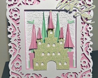 Layered Castle Luminaire Card TF0688, Cutting Files SVG, Silhouette Cameo, ScanNCut, Cricut
