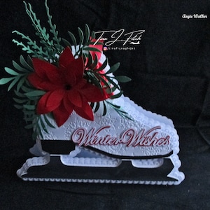 Winter Wünsche Skate Karte, Schneidedatei, SVG, Cricut, Silhouette Cameo, ScanNCUT