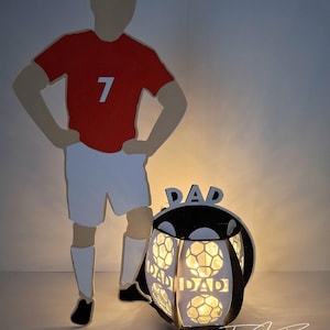 Plantilla de tarjeta de linterna de fútbol para papá TF0853, archivos de corte SVG, Silhouette Cameo, ScanNCut, Cricut.