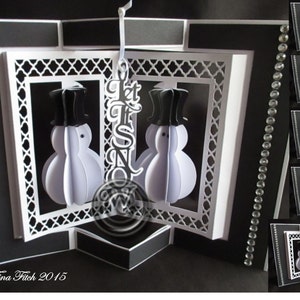 Snowman Swivel Accordion Card  Cutting File, DXF,SVG,CAMEO,Scal,ScanNCut,Mtc