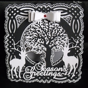 Rentier 2 Karte, Schneidedateien SVG, Silhouette Cameo, ScanNCut, Cricut
