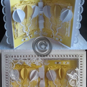 Arquivos de corte de caixa e cartão dobrável extravagante de aniversário DXF, SVG, ScanNCut, SCAL, Mtc, Cricut