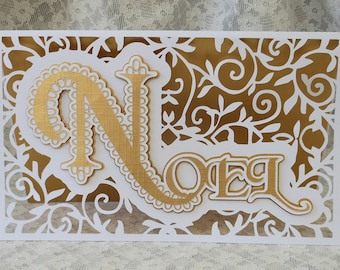 Noel Fancy Card , Cutting Files SVG, Silhouette Cameo, ScanNCut, Cricut