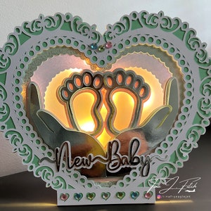 New Baby Luminaire Card Template TF0779, Cutting Files SVG, Silhouette Cameo, ScanNCut, Cricut