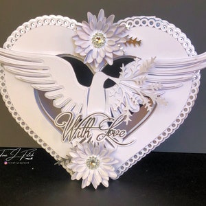 With Love Dove Card TF0696, Cutting Files SVG, Silhouette Cameo, ScanNCut, Cricut