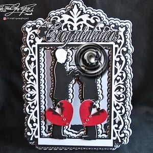 Carte de mariage civile masculine, fichiers de coupe SVG, Silhouette Cameo, ScanNCut, Cricut