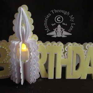 Geburtstag Tee-Licht Kerze Karte TF0148, SVG, SCAL, CRICUT, Cameo, ScanNCut