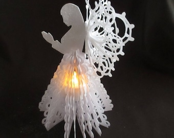 Christmas  Angel Tealight  Template  TF0130 SVG,MTC,SCAL.Cameo,ScanNCut,Cricut