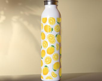 Subtle Anti-Trump Lemon Floral Water Bottle - 20oz Stainless Steel
