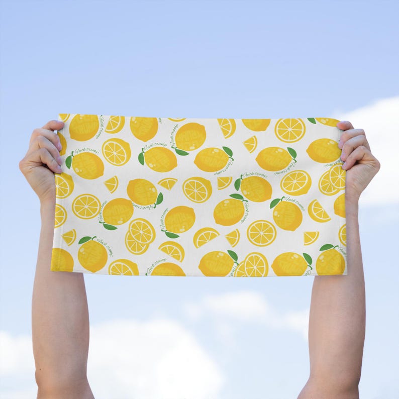 Subtle F*ck Trump Lemon Hand Towel: Funny Political Kitchen Decor