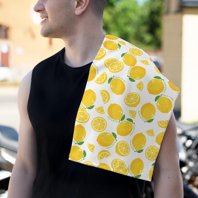 Subtle F*ck Trump Lemon Hand Towel: Funny Political Kitchen Decor