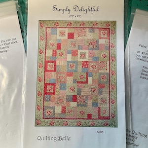 Simply Delightful Quilt Pattern (75” x 95”) by Quilting Belle