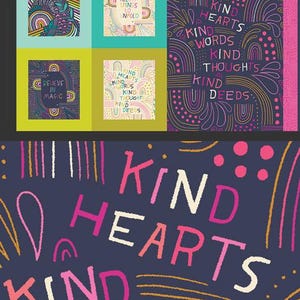 Affirmations Panel from Sunrise Sunset Collection by Jessica Swift for Art Gallery Fabrics