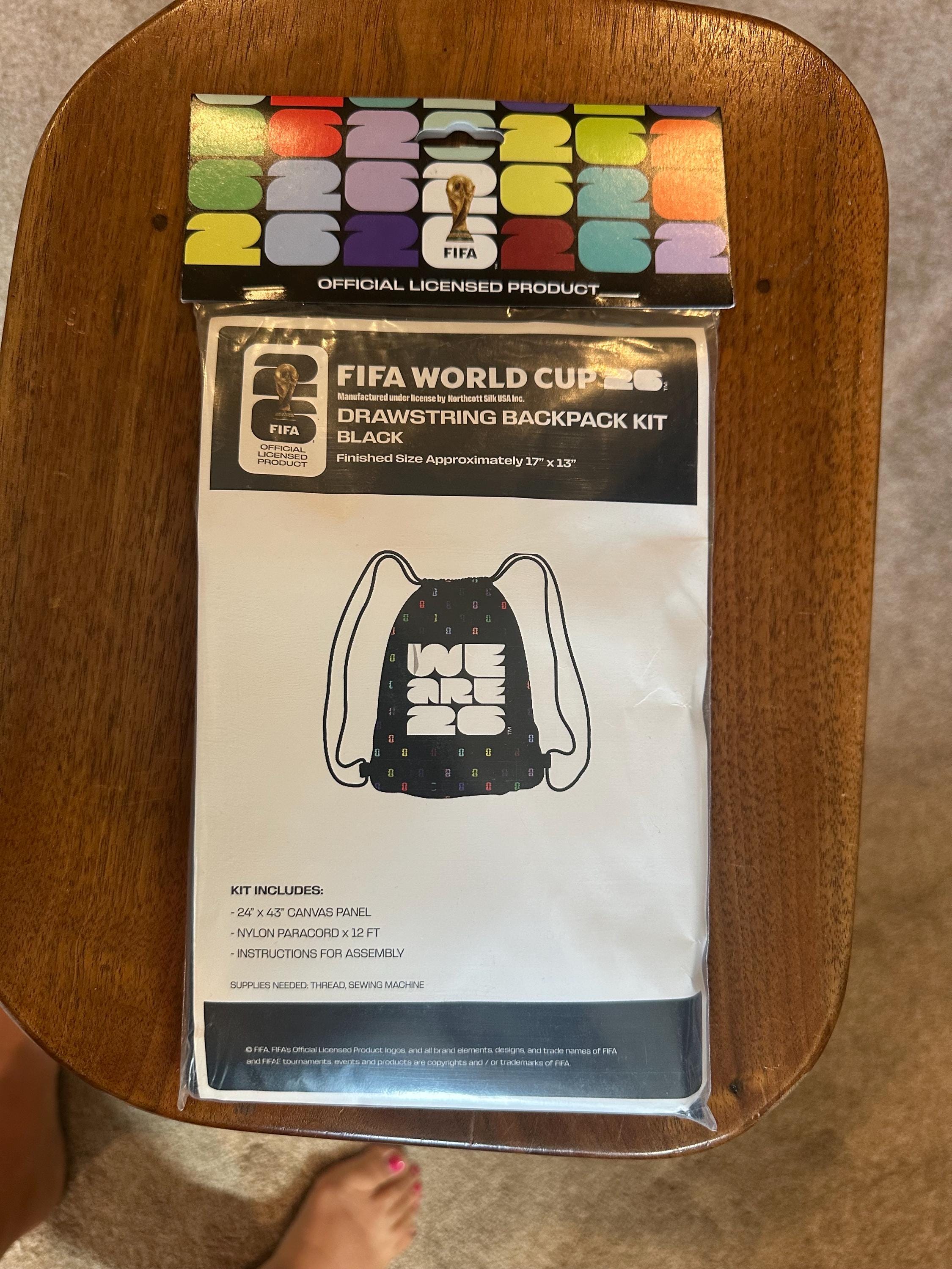 FIFAワールドカップ26 ドローストリングバックパックキット、ブラック 