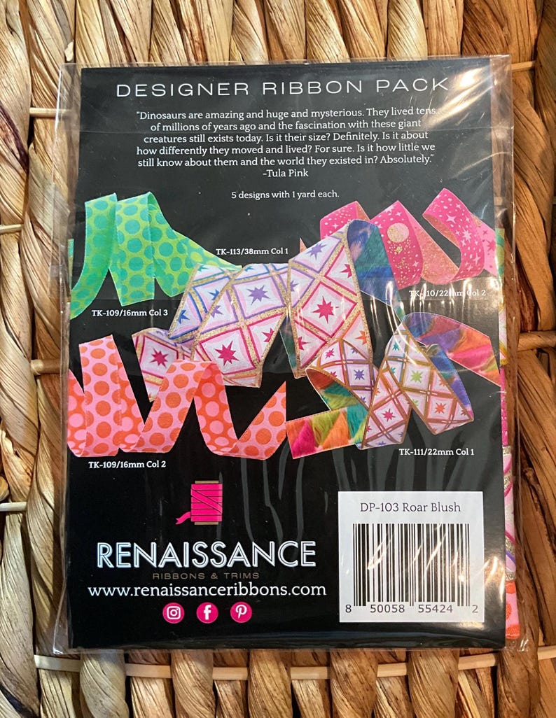 Tula Pink Roar Designer Ribbon Pack From Renaissance Ribbons and Trims ...
