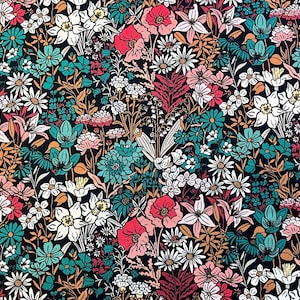 Eventide Garden, Dark Forest from Cloud 9 Fabrics, Organic Cotton