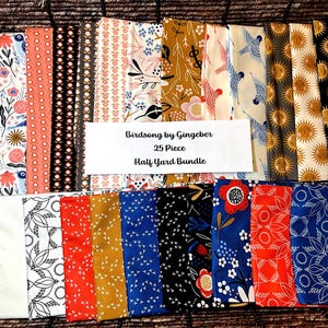 Birdsong Fabric by Gingiber for Moda 25 piece Half Yard Bundle