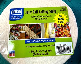 Pellon Cotton With Scrim Jelly Roll Batting 2-1/2in x 50yds