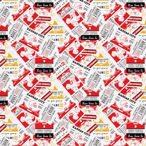 Ticket Toss Rot/Gold aus What a Catch Staffel 2 von PBS Fabrics