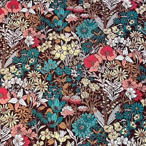 Eventide from Cloud 9 Fabrics -  Burgandy Garden Organic Cotton