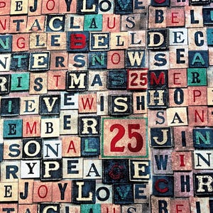 Weihnachtsblöcke aus der Weihnachtszeit von Tim Holtz für Free Spirit Fabrics