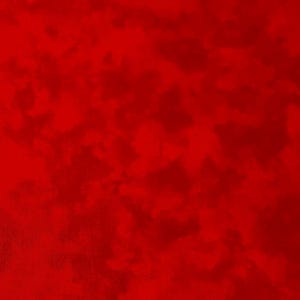 May include: A deep red background with a mottled texture. The colour is a rich, vibrant red, with darker areas creating depth. The overall effect is a saturated colour field, with a slightly uneven, textured appearance.