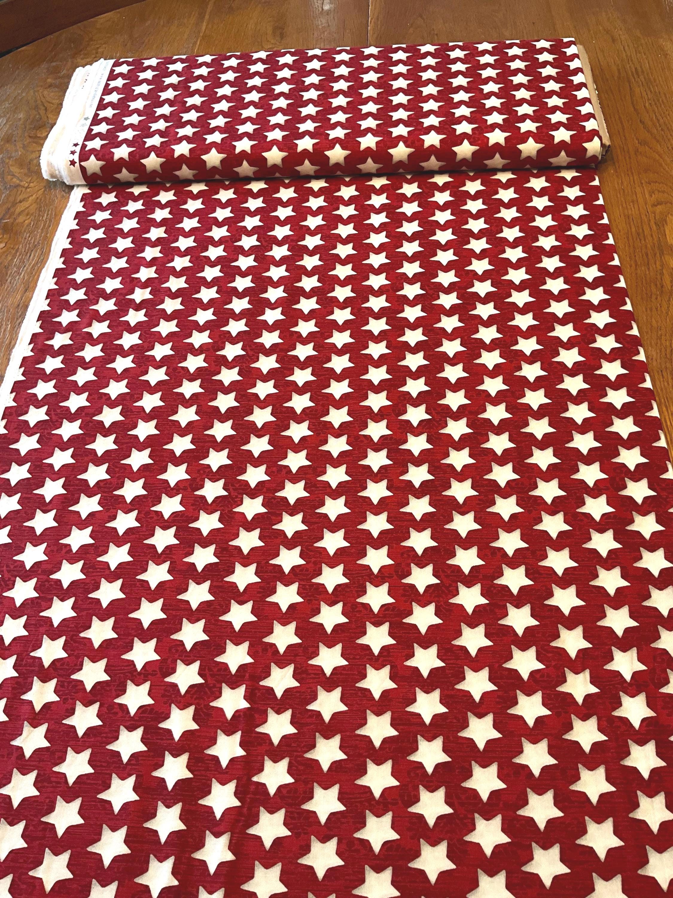 America the Cotton Fabric - Red White Stars by Henry Glass - Etsy 日本