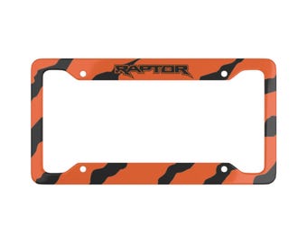 Marco de matrícula personalizado Ford Raptor naranja / Accesorio para camioneta