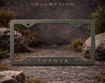 Toyota Olive Aluminum License Plate Frame, Car Enthusiast Accessory