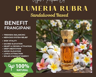 Licht Eden – Natürlicher Frangipani- und Sandelholz-Attar | Heiliges Blumenduft | Spiritueller Elixier | Unisex