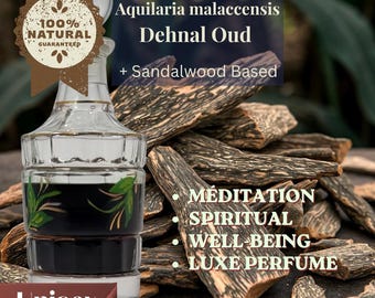 Dehnal Oud Botanical Attar "Aquilaria malaccensis" | Aceite aromático de madera de agar | Destilación artesanal de la India | Attar vivo | 100% natural