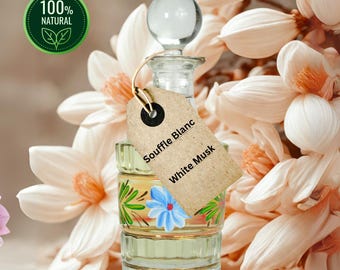 100% Natural, Musk Blanc con Madera de Sándalo - Aceite de Perfume Puro Unisex para apoyo Calmante - Perfume de la Naturaleza