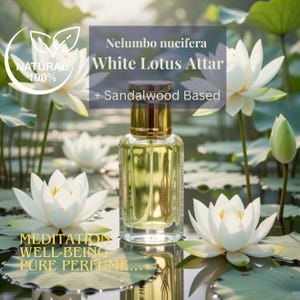 Attar Despertar Blanco | Loto Blanco & Sándalo | Perfume Natural Espiritual | Chakra de la Corona | Elixir Raro | Sin Alcohol