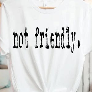 Not Friendly Typography Design | DigitalDownload | PNG File | Sublimation and DTF Design | Retro Typewriter | Vintage | 70&#39;s style