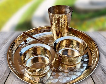 Kansa Thali; Traditionell Thali-matgrupp av hög kvalitet, livsmedelsklassad