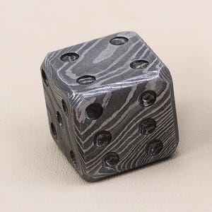 Hand Made Damascus Dice, Playing Dice, Gift Dice, Damascus Dice, Steel Dice