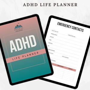 ADHD Life Planner, Budget Tracker, To Do List, Habit Productivity, Goal Daily Planner, Adult ADHD daily planner, Self care & Habit tracker