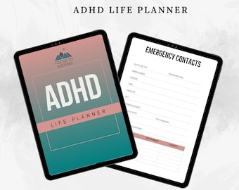 Planejador de vida para TDAH, rastreador de orçamento, lista de tarefas, produtividade de hábitos, planejador diário de metas, planejador diário para adultos com TDAH, rastreador de hábitos e autocuidado