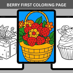 Berries Coloring Pages | Printable Strawberry Blueberry and Fruit Sheets for Kids and Adults | Foodie Coloring Sheet | Relaxing Color Sheets