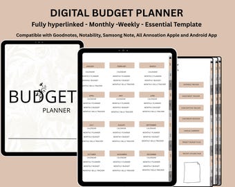 Hyperlinked Budget Planner, Digital Financial Budget Planner, Finance Tracker, GoodNotes Budget Planner, Finance Planner, Monthly Budget
