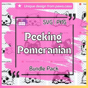 Peeking Pomeranian SVG PNG 10 Variations Bundle Pack