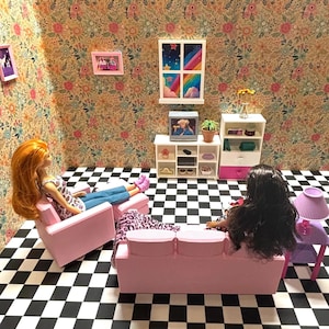 1:6 Scale - Doll House TV Stand - Doll Furniture - Pick your Colors image 16