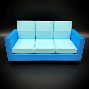 Ready to ship! Blue Doll House Two Color Sofa - Doll Furniture - 1:6 Scale