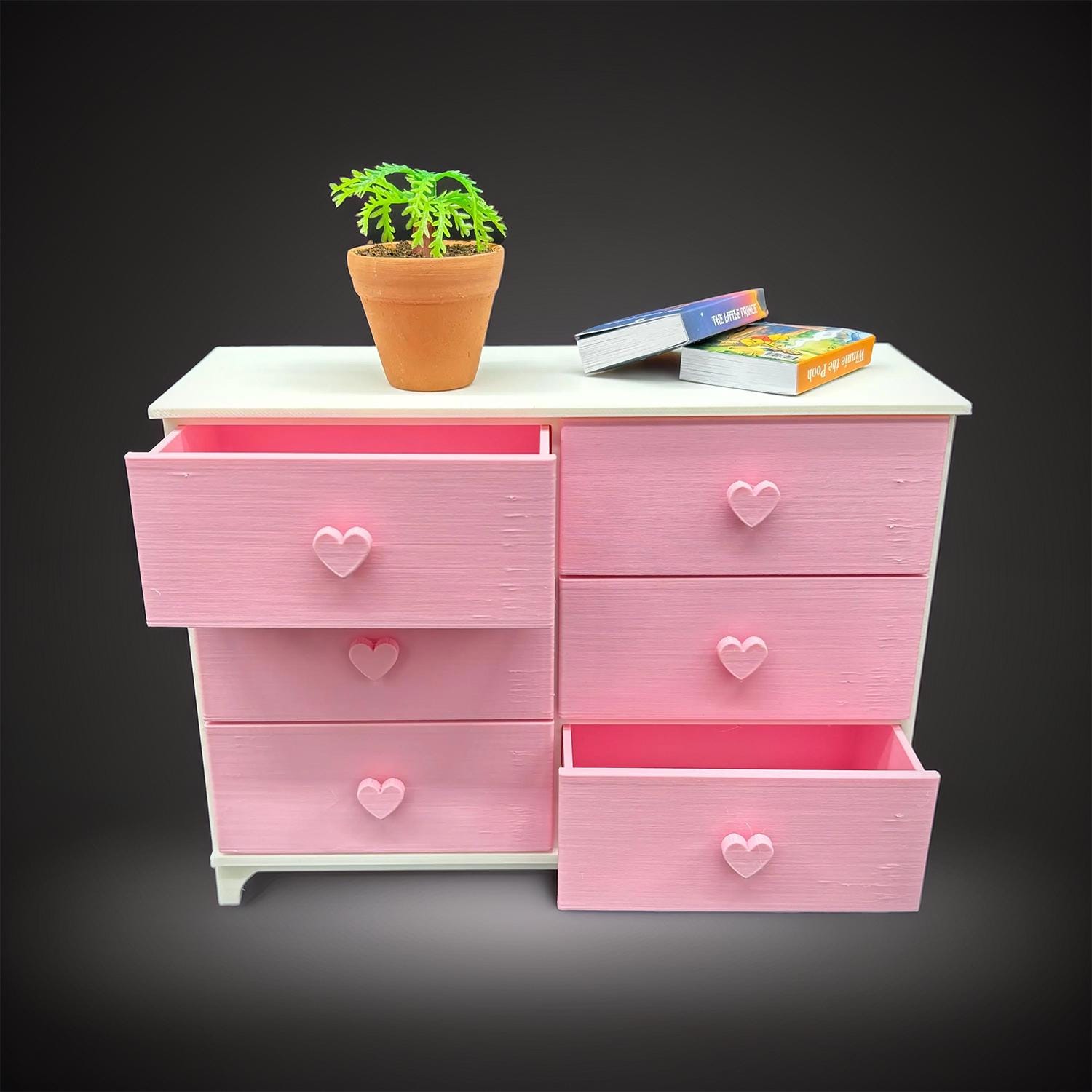 Doll House Dresser - Doll Furniture - Pick your Colors - 1:6 Scale