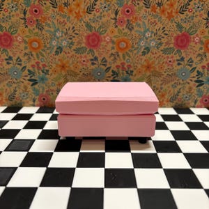 Doll House Ottoman - Doll Furniture - Pick your Colors - 1:6 Scale