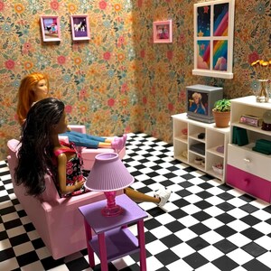 1:6 Scale - Doll House TV Stand - Doll Furniture - Pick your Colors image 8