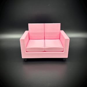Ready to ship! Pink Doll House Love Seat - Doll Furniture - 1:6 Scale