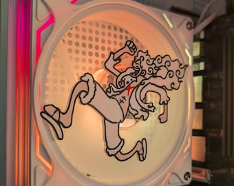 Anpassad Luffy Gear 5 One Piece PC-fläktgrill