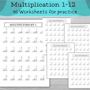 Multiplication 1-12 Worksheets for 2 grade & 3 grade, Math Practice (PDF)